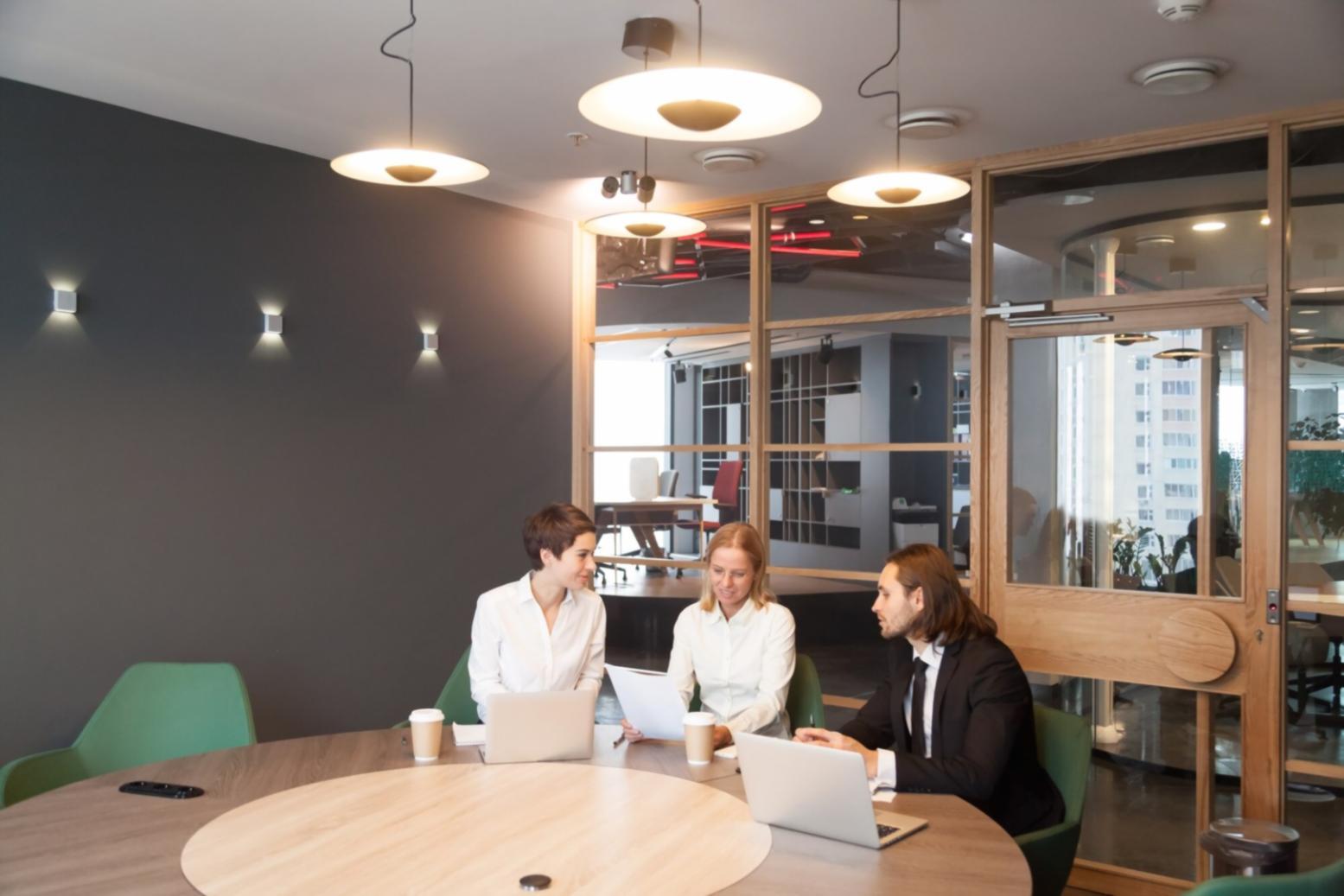 Entrepreneurs collaborating on digital strategy development